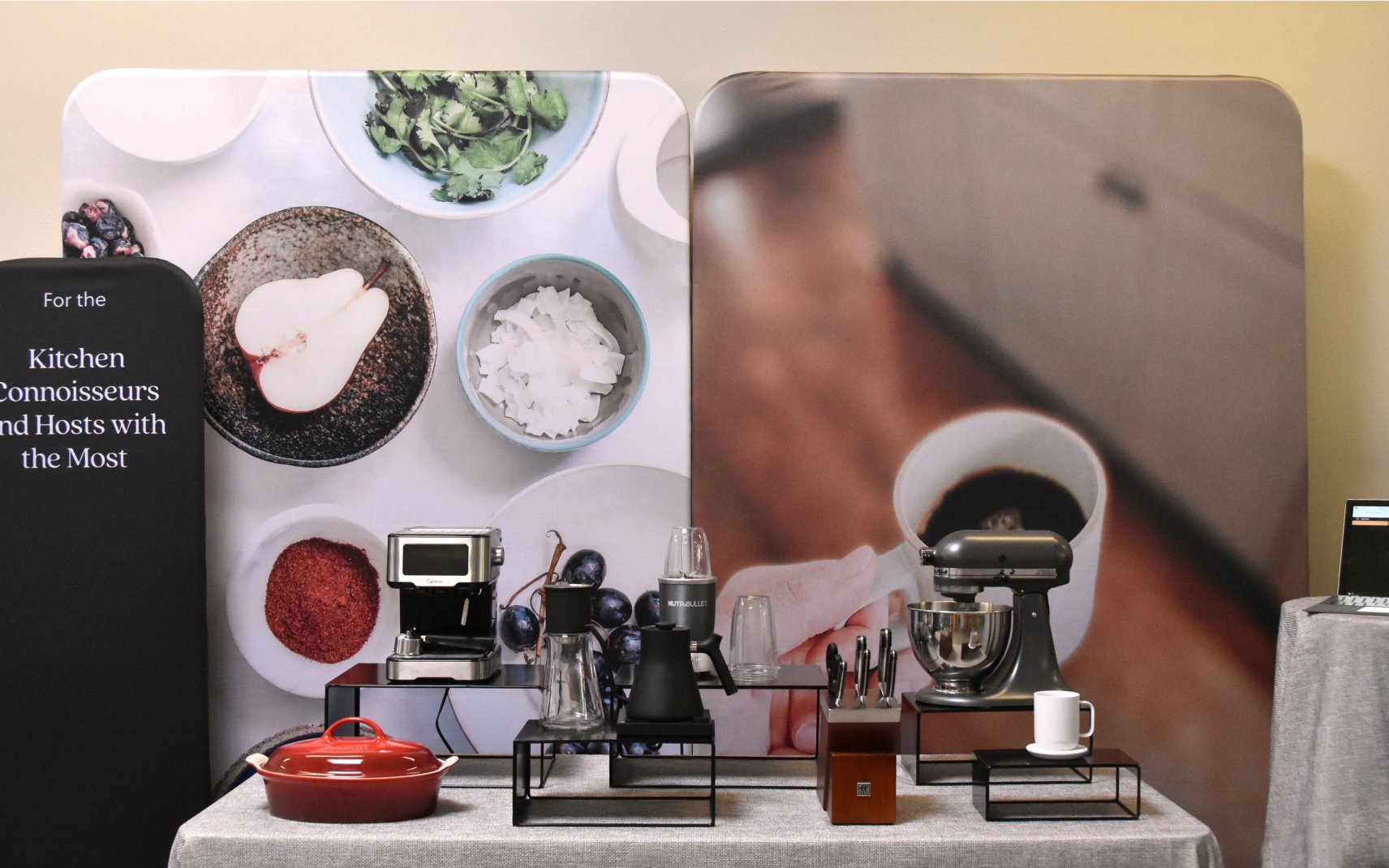 Booth featuring demos of appliances